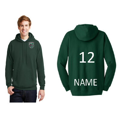 CCU Hooded Sweatshirt w/Badge, Name & Number - Forest