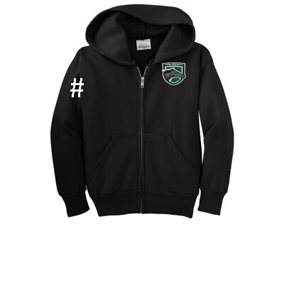 CCU Hooded Full-Zip Sweatshirt w/Badge & Number - Black