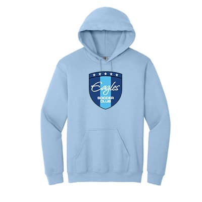 Hooded Eagles Sweatshirt w/Badge - Lt Blue
