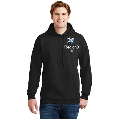 Region 9 Extra Hooded Sweatshirt w/Logo - Black
