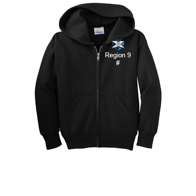 Region 9 Extra Full-ZipSweatshirt w/Logo - Black