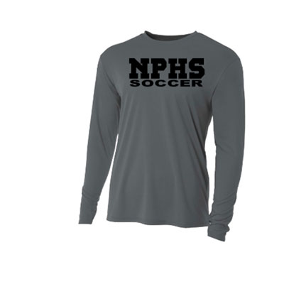 A4 Long Sleeve Dri-Fit T-Shirt w/ NPHS Soccer (Black/Graphite)