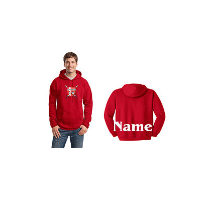 Crusaders Badge and Name - Hooded Sweatshirt w/Logo - Red