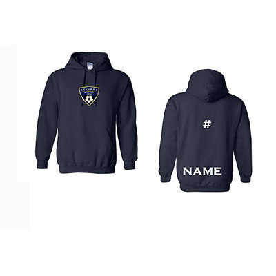 Eclipse Badge Hooded Sweatshirt with Player Number and Name- Navy