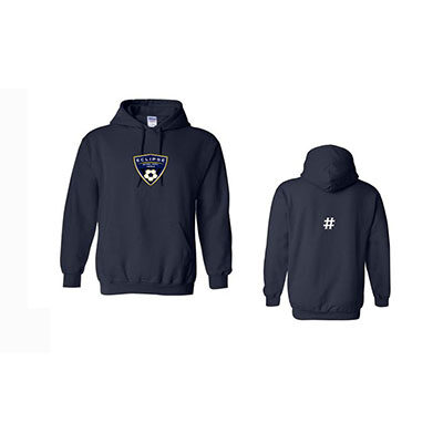 Eclipse Badge Hooded Sweatshirt with Player Number- Navy
