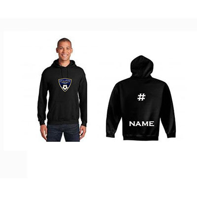 Eclipse Badge Hooded Sweatshirt with Player Number and Name- Black