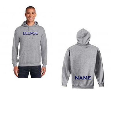 Eclipse Hooded Sweatshirt with Player Name- Sports Grey
