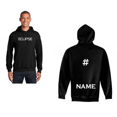 Eclipse Hooded Sweatshirt with Player Number and Name- Black