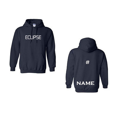 Eclipse Hooded Sweatshirt with Player Number and Name- Navy