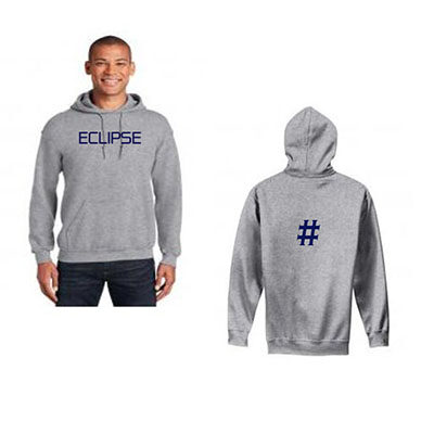 Eclipse Hooded Sweatshirt with Player Number- Sports Grey