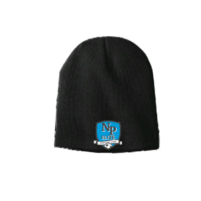 Skull Beanie w/ Badge- Black