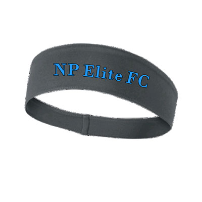 Headband w/ BLUE NP ELITE FC Word- GRAPHITE