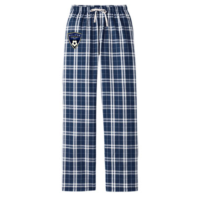 Women Plaid Pant W/ Eclipse Badge-Navy