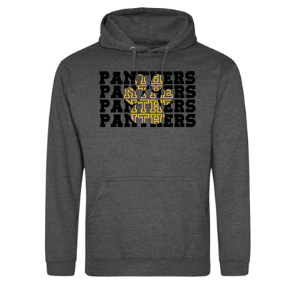 Hooded Sweatshirt w/ Panthers Paw (Charcoal)