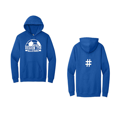 Hooded Sweatshirt w/ Allstar Logo and Number on Back- Royal