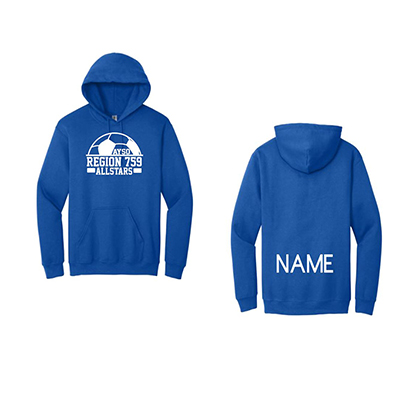 Hooded Sweatshirt w/ Allstar Logo and Name on Back- Royal