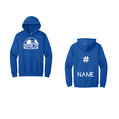 Hooded Sweatshirt w/ Allstar Logo and Name and Number on Back- Royal