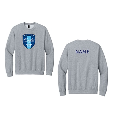 Crew Neck Sweatshirt w/Eagles Badge & Name on Back (Color Options)