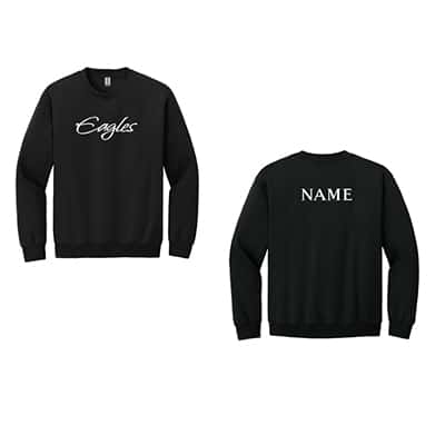 Crew Neck Sweatshirt w/Eagles & Name on Back (Color Options)
