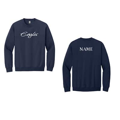 Crew Neck Sweatshirt w/Eagles & Name on Back (Color Options) - Image 3
