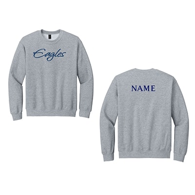 Crew Neck Sweatshirt w/Eagles & Name on Back (Color Options) - Image 2