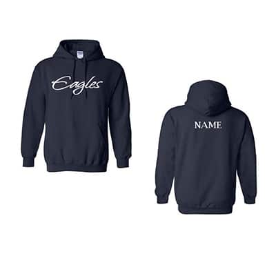 Hooded Eagles Sweatshirt & Name on Back (Color Options)