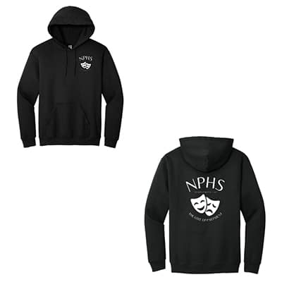 Hooded Sweatshirt w/ 2 NPHS Theatre Department logos - (Color Options)