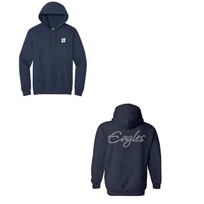 NEW! Eagles Rhinestone Hooded Sweatshirt w/number (Color Options)